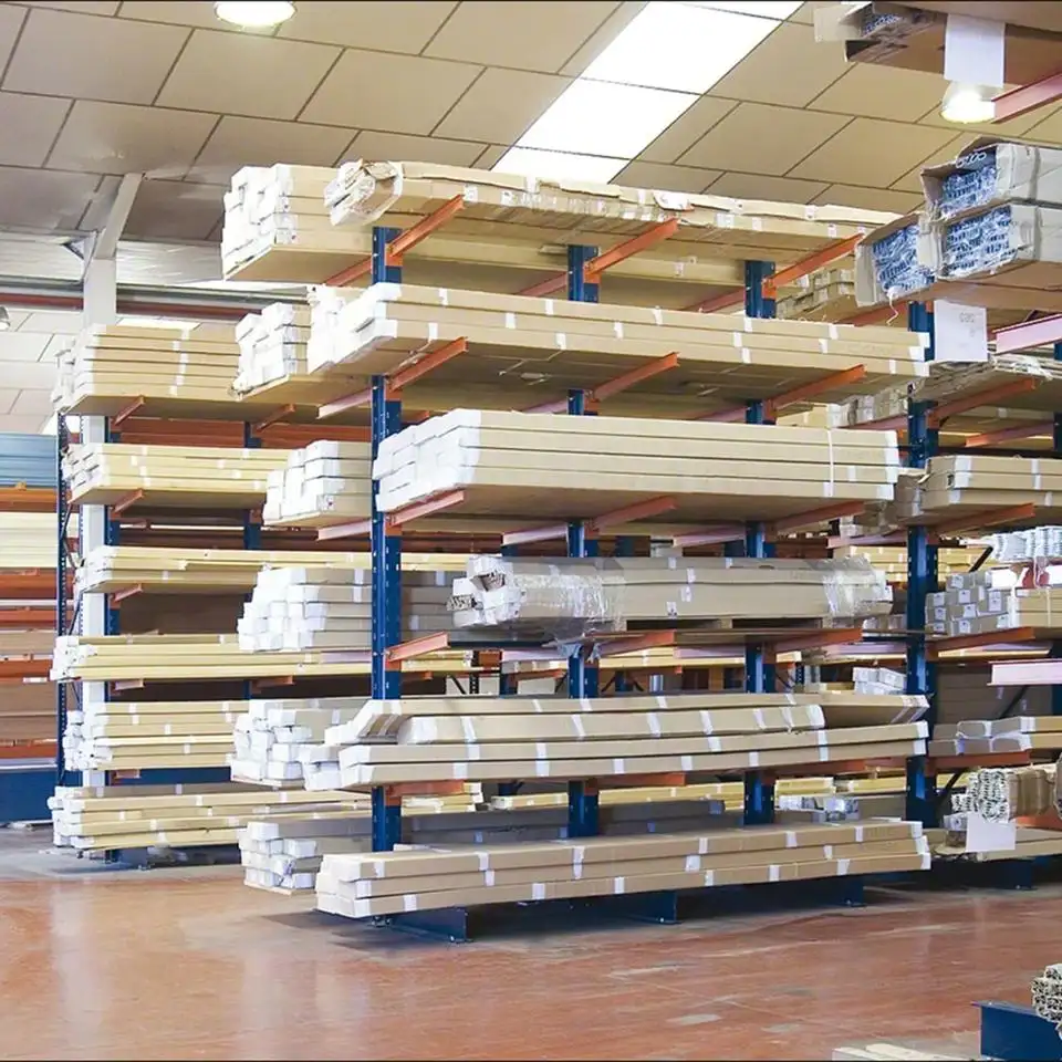 Peterack Fabriek Pvc Pijp Houtrek Zware Cantilever Plank Pallet Rekken Systeem Selectief Stalen Magazijn Buisplanken