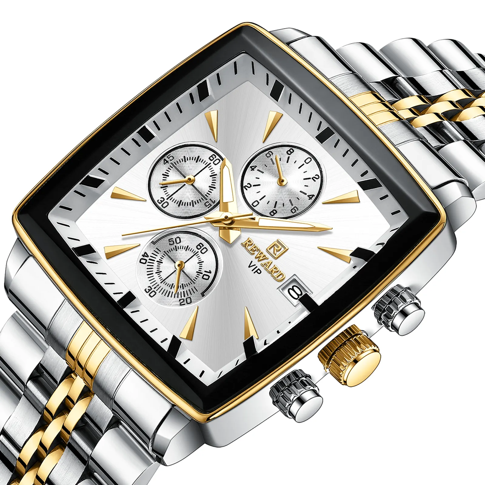 REWARD – montre de luxe en acier inoxydable pour homme, marque de haute qualité, en métal doré, à quartz, OEM