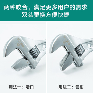 Qiyao Adjustable Wrench 12 Inch Industrial Grade 55 Steel Serrated Jaw Pipe Wrench Tool - Product Image 5