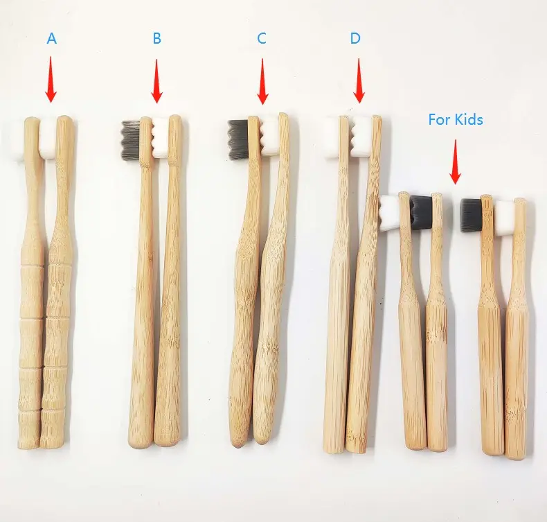 Brosse à dents écologique en bambou naturel, Micro Nano, poils souples, 20000