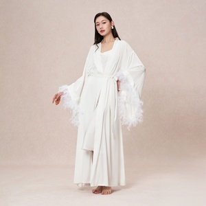Pajamas for Women Luxury V-Neck New Style Robes Women's Spring Summer Polyester Fiber High-end Bride <strong>Morning</strong> Gown Pajamas - Product Image 2