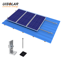 Kit Pemasangan Panel Surya UISOLAR AL6005-T5 Aluminium H80mm H100mm L Foot dengan Karet EPDM untuk Atap Logam Sistem Pemasangan Atap Surya PV