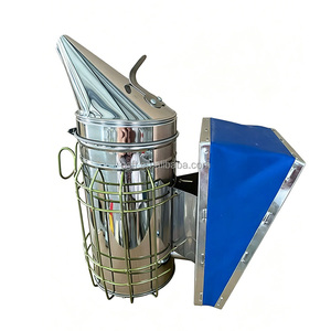 Nouveau souffleur manuel en acier inoxydable et cuir (Argent/Jaune) pour l'apiculture - Product Image 4