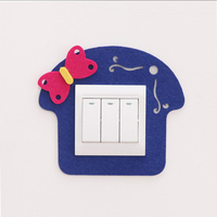 Cache-prises muraux professionnels en feutre polyester avec autocollants interrupteurs à lumière nocturne, design personnalisable 85x85mm