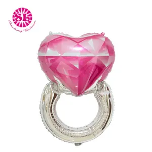 Diamanten Ring Trouwkamer Decoratie En Lay-Out Valentijnsdag Voorstel Bekentenis Aluminium Filmballon