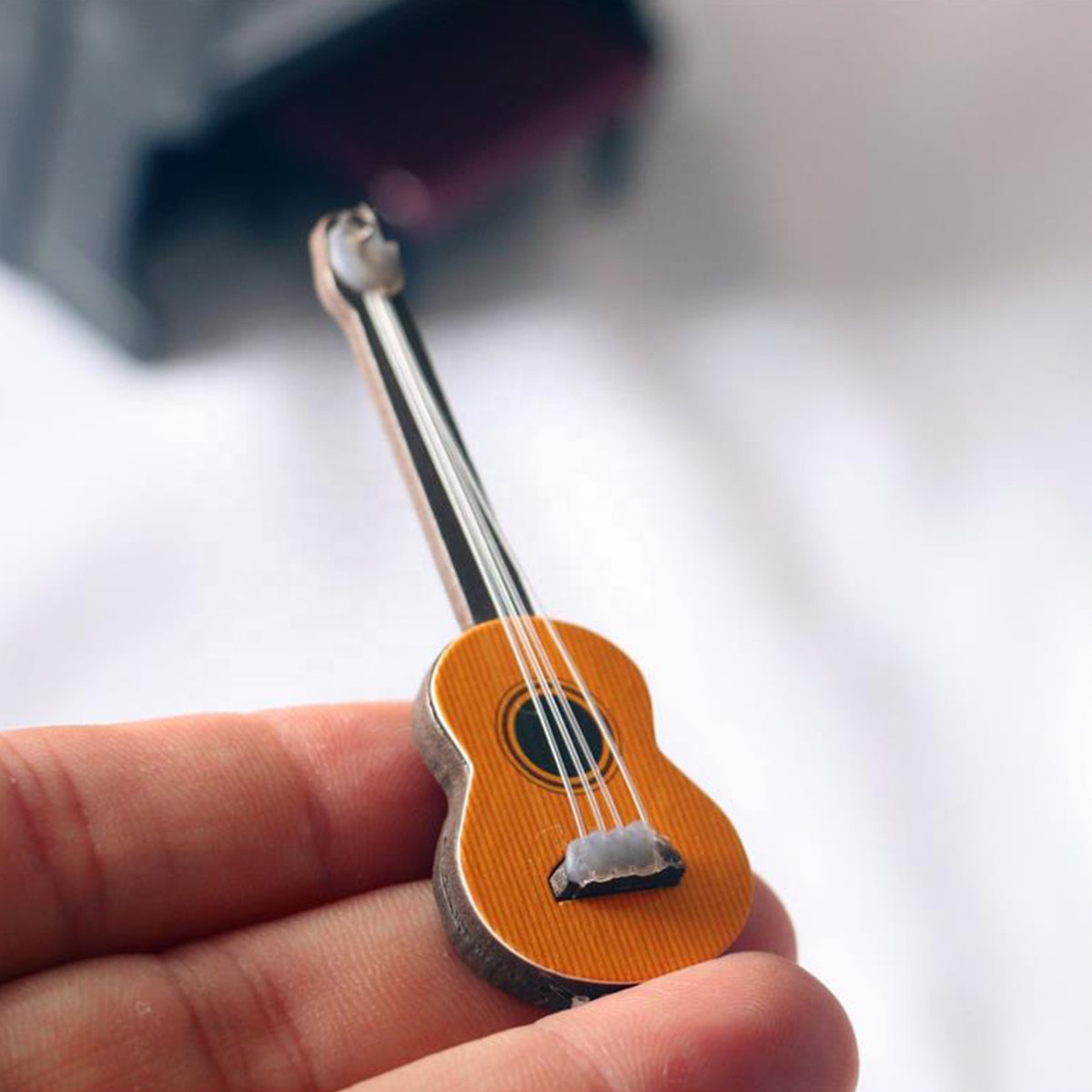 ALANO Mini Guitar Ornament - Wooden Miniature Instrument Model For Dollhouse Or Decor - View #5