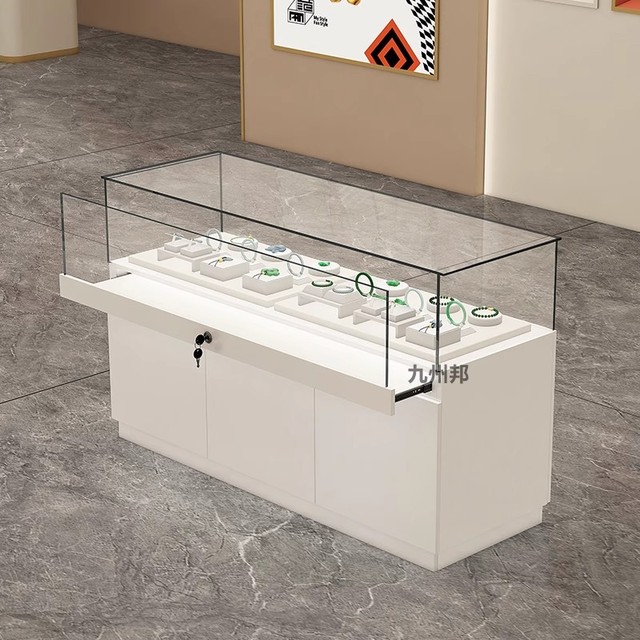 LED-Lit Modern Glass Top Standing Museum Showcase Cabinets Jewellery Showroom Display Cabinets Solid Wood Aluminium MDF Metal