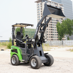 Chargeur frontal électrique miniature EVERUN ER08EH de 0,8 tonne, certifié CE, chargeur articulé à bras long pour l'agriculture et la construction - Product Image 1
