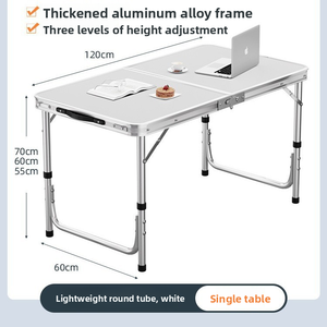 <span class=keywords><strong>Table</strong></span> <span class=keywords><strong>de</strong></span> repas pliable moderne pour l'extérieur, réglable en hauteur, portable, en alliage d'aluminium léger, empilable, pour le <span class=keywords><strong>camping</strong></span> et les parcs - Product Image 3