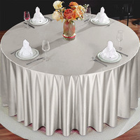 Nappe de table personnalisée en polyester tissé satiné, unie, écologique, lavable, pour hôtel, restaurant, banquet, grande table, moderne