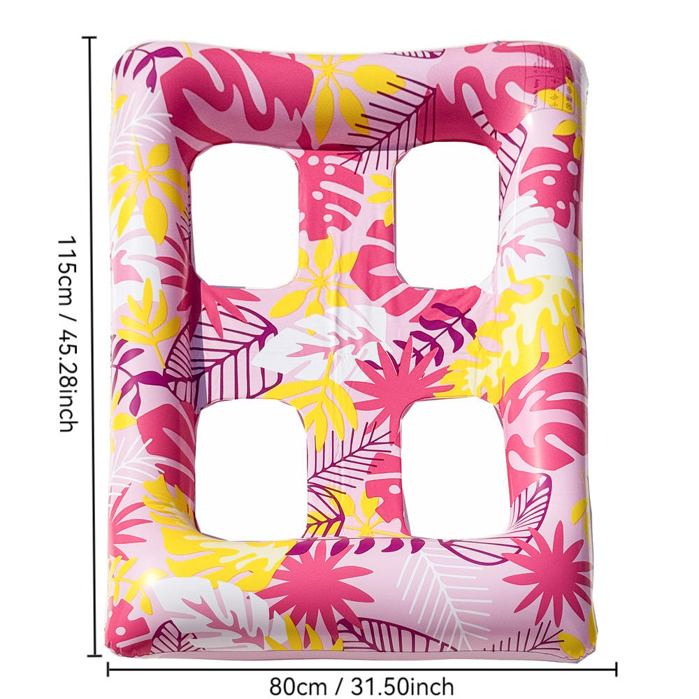 Balsa flotante rosa con forma de hoja.