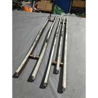 Poignée de porte hybride en marbre naturel et acier inoxydable, construction en jade épissé pour portes en verre, hôtels, entrée principale, grande poignée de traction