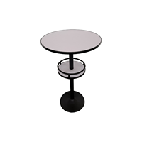 Tavolo da Bar Rotondo con Ripiano Integrato e Colonna di Supporto, Design Moderno per Ristoranti, Bar e Caffè
