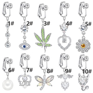 Hàng trăm Thiết kế treo rốn nút Nhẫn clip trên giả bụng xuyên đồ trang sức dangle không xuyên bụng vòng - Product Image 6