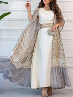 Robe musulmane Femme Abaya Kaftan Caftan Marocain Ramadan 2024 Robe Loose Ladies Plus Size Womens Clothing Two Piece Abaya Set