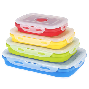 Conteneurs de stockage alimentaire pliables en gros personnalisés, boîte à lunch pliable en silicone de qualité alimentaire - Product Image 1