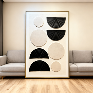 Original Luxury Scenery Wall <strong>Art</strong> 100% Hand <strong>Drawn</strong> Large White 3D Texture Simple Oil Painting Solid Wood Indoor Home Decoration - Product Image 1
