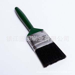 Pinceau plat à poils de porc, manche en plastique vert foncé, 12-19 mm, origine Zhenjiang Jiangsu, pour peinture, LT680 - Product Image 3