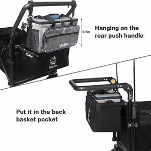 Carro de carro plegable de servicio pesado DB con dosel extraíble Ruedas todoterreno grandes de 4 "de ancho y freno ajustable para ir de compras - Product Image 2