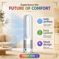 Ventilateur portable sans pales 56 cm, ventilateur électrique, ventilateur tour sans pales avec télécommande, minuterie 9h