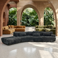 Nouveau design, canapé d'angle modulable de luxe en forme de L avec compression sous vide, ensemble de meubles de canapé-lit sans structure.