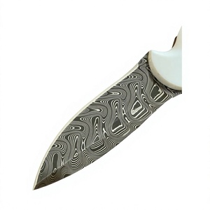 Custom Damask Steel Knife With Ivory Handle Smooth Edge Outdoor Camping Knifes For Online sale in Affordable price - Product Image 3