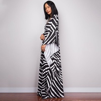 Gaun Pantai Maxi Kasual Kancing Depan Bahan Polyester Ukuran Besar untuk Wanita, Model Flowy, Cocok untuk Liburan Musim Panas