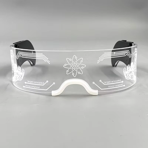 Lunettes à visière LED Cyberpunk, design futuriste, lunettes de fête avec <span class=keywords><strong>7</strong></span> changements de couleur - Product Image 3