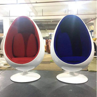 Fauteuil œuf inclinable moderne avec revêtement en cuir PU, cadre en PVC - Design relaxant pour la maison ou l'hôtel