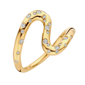 Gioielli Eleganti da Donna in <span class=keywords><strong>Argento</strong></span> 925 Placcato Oro 18K con Zirconi Anello Sottile - Product Image 1