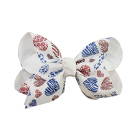 Grandes barrettes en satin pour la Saint-Valentin, pinces à cheveux françaises, nouveaux nœuds imprimés en forme de cœur pour filles