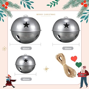 <span class=keywords><strong>Campanas</strong></span> <span class=keywords><strong>Decorativas</strong></span> de Metal Plateado para Colgar en la Pared, Adornos Navideños, Manualidades, Decoración con Cuerda y Pintura - Product Image 3