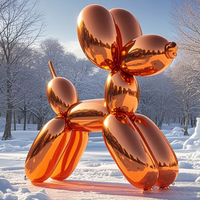 Statue d'animal domestique moderne en acier inoxydable de haute qualité 304 ballon chien galvanoplastie poli pour la décoration moderne extérieure