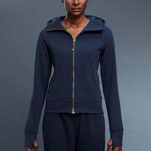 <span class=keywords><strong>Felpa</strong></span> da Donna <span class=keywords><strong>con</strong></span> Cappuccio e Zip Intera, Foro per il Pollice, Tasche Oblique, Maniche Lunghe, Casual, Tinta Unita, Sportiva, Senza Stampa, <span class=keywords><strong>con</strong></span> Chiusura a <span class=keywords><strong>Cerniera</strong></span> - Product Image 5