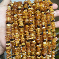 Perles d'ambre baltique naturel, perles en éclats de pierres précieuses, brins de perles d'ambre rouge pour la fabrication de colliers et de bijoux DIY