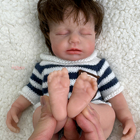 12 "Authentic Newborn Boy Ganzkörper Silikon puppe Stofftier Reborn LouLou Babe Hand implantiertes Haar Kuscheln Baby für Angst