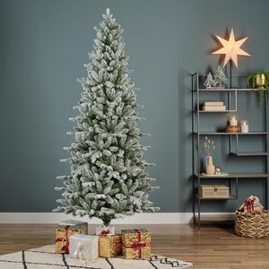 Sapin de Noël artificiel floqué de haute qualité avec lumières LED, base autoportante pour intérieur, sapin de Noël d'usine - Product Image 2