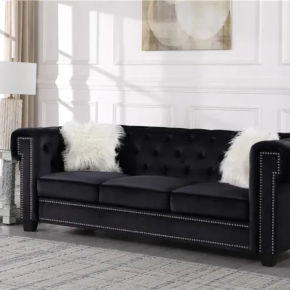 2024 luxury living room furniture upholstery velvet fabrics 1 2 3 seater sectional sofas set for home