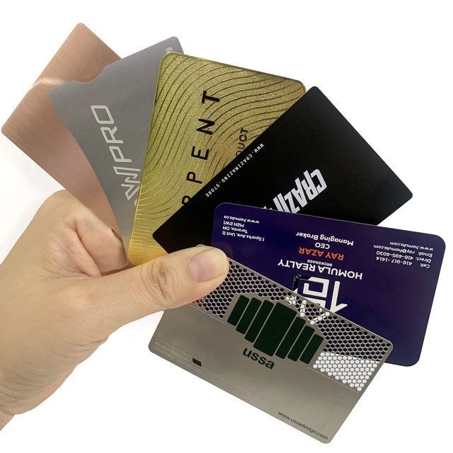 Customized Personal Logo Durable Stainless Steel Credit Card Size Metal Business Card
