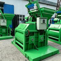Bétonnière à double arbre JS500 500L, machine à mélanger le ciment par agitation forcée, fixe, avec trémie pour la construction et les préfabriqués