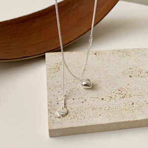 Collar con colgante de corazón de plata de ley S925 para mujer, cadena elegante minimalista de 405 cm, joyería de moda - Product Image 3