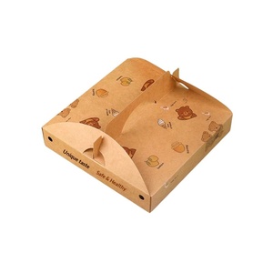Cajas de <span class=keywords><strong>Pizza</strong></span> Desechables de Papel Kraft de 6 y 8 Pulgadas con Asa para Llevar - Product Image 1