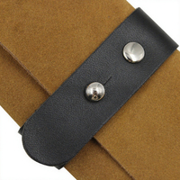 Étui à montre rectangulaire léger en similicuir suédé marron, pochette anti-déchirure en cuir, sac de rangement portable écologique avec boucle pour bijoux