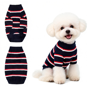 Hochwertiger Haustierpullover, weich gestreift, blau, warm und bequem, lässig und modisch, geeignet für den täglichen Gebrauch. - Product Image 1