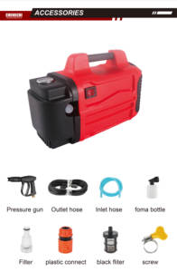 Idropulitrice Elettrica Portatile 1600W 220V in Acciaio Inox, 100 Bar, Acqua Fredda, per Pulizia <span class=keywords><strong>Auto</strong></span> e Motori, Nuova - Product Image 4