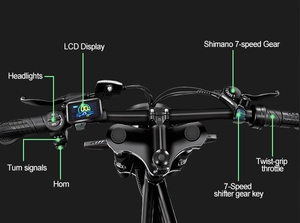 Vélo tout-terrain électrique tout-terrain à gros pneus de 20 pouces, vélo électrique de 1000W, batterie au lithium de 48V, vélo hybride <span class=keywords><strong>urbain</strong></span> - Product Image 4