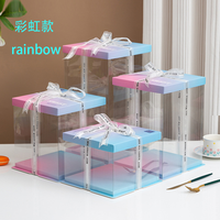 Boîtes à gâteaux coréennes personnalisées en marbre, emballages pliables imprimés sur mesure avec fenêtre, boîtes en papier écologiques pour desserts