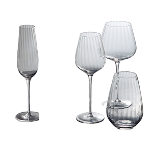 Copa de Vino Vintage al por Mayor, Transparente, Moderna y Personalizada para Champán, Copa de Vino Acanalada sin Tallo - Product Image 2