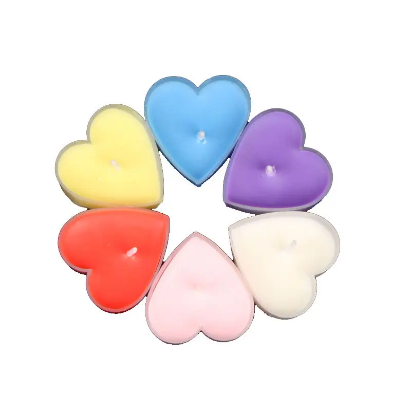 9Pcs Love Heart Shaped Tealight Candles Smokeless Small Candle For Valentine's Party Supplies