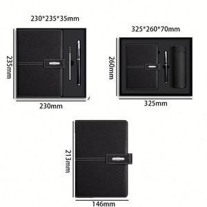 Carnets personnalisés en gros avec stylo et bouteille d'eau, cadeaux promotionnels d'affaires, coffret cadeau carnet en cuir A5 - Product Image 3